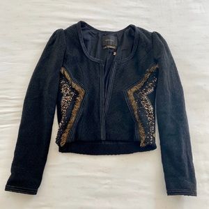 Maison scotch black textured tailored jacket